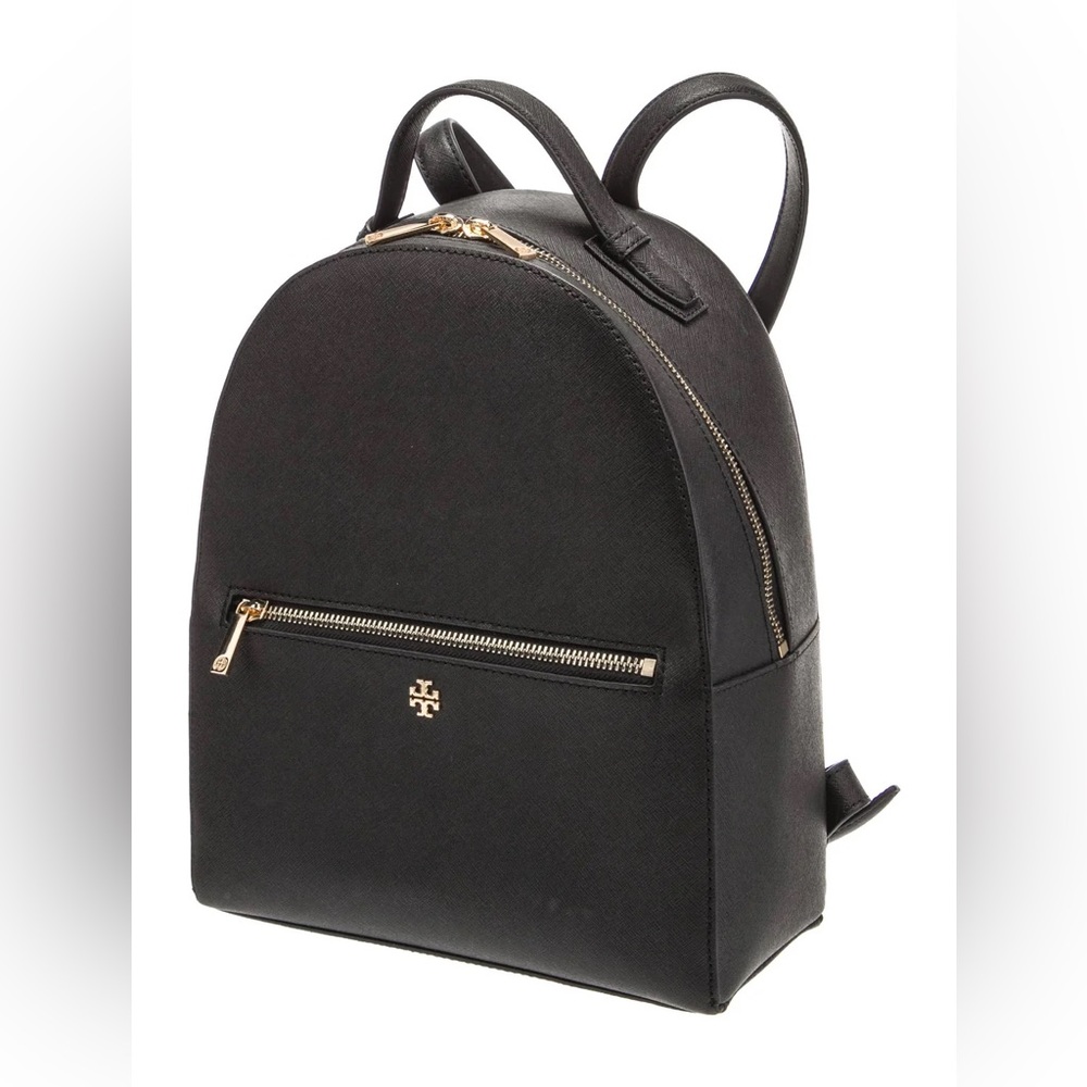 Tory Burch Emerson Leather Backpack in Black